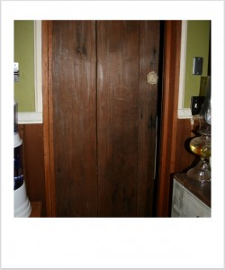Log Cabin Front Door as Bathroom Door